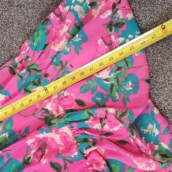 NWT Tahari Floral dress Long Sleeve Floral Print Surplus with Prairie Skirt 10 - Picture 9 of 12